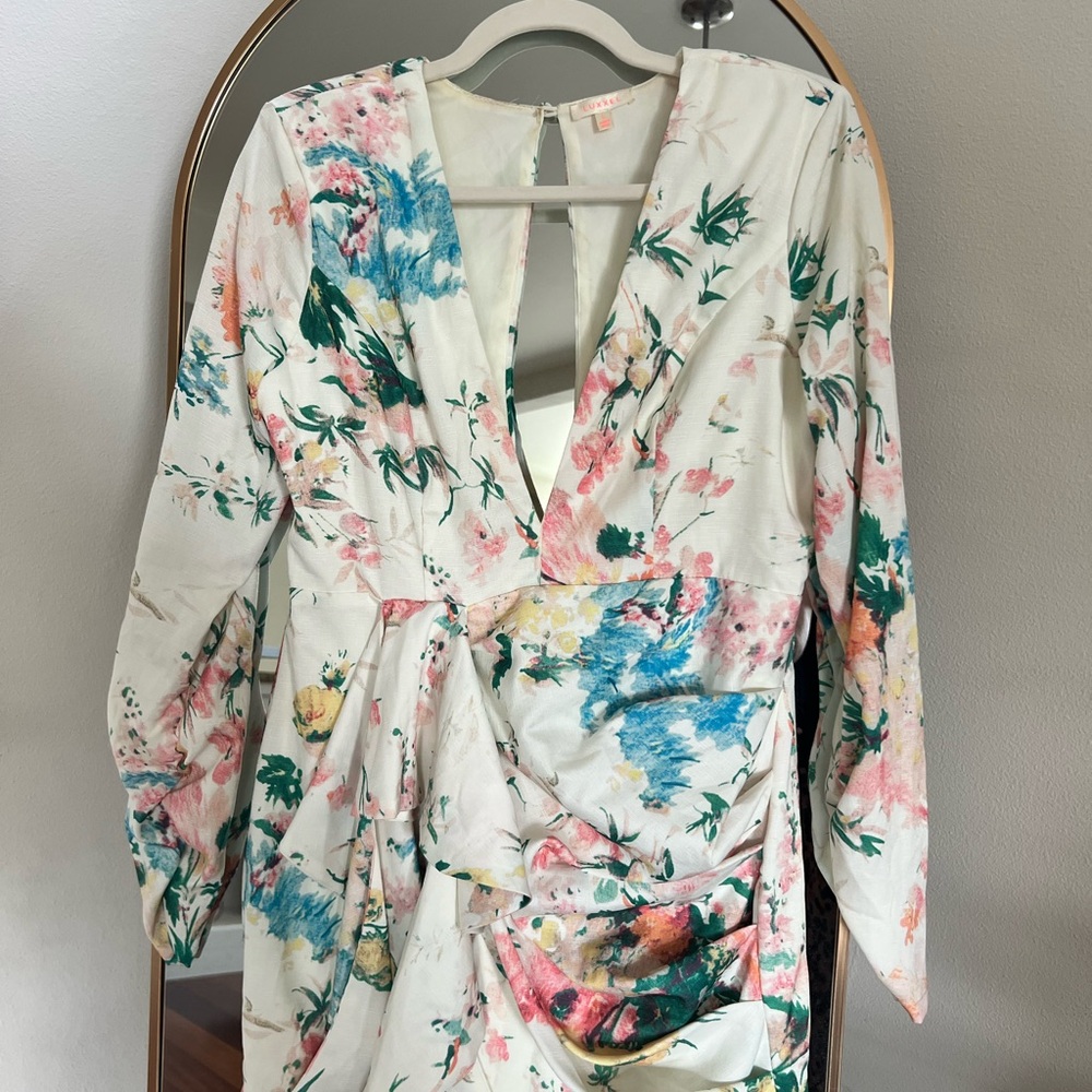 Vibrant Floral V-Neck Dress